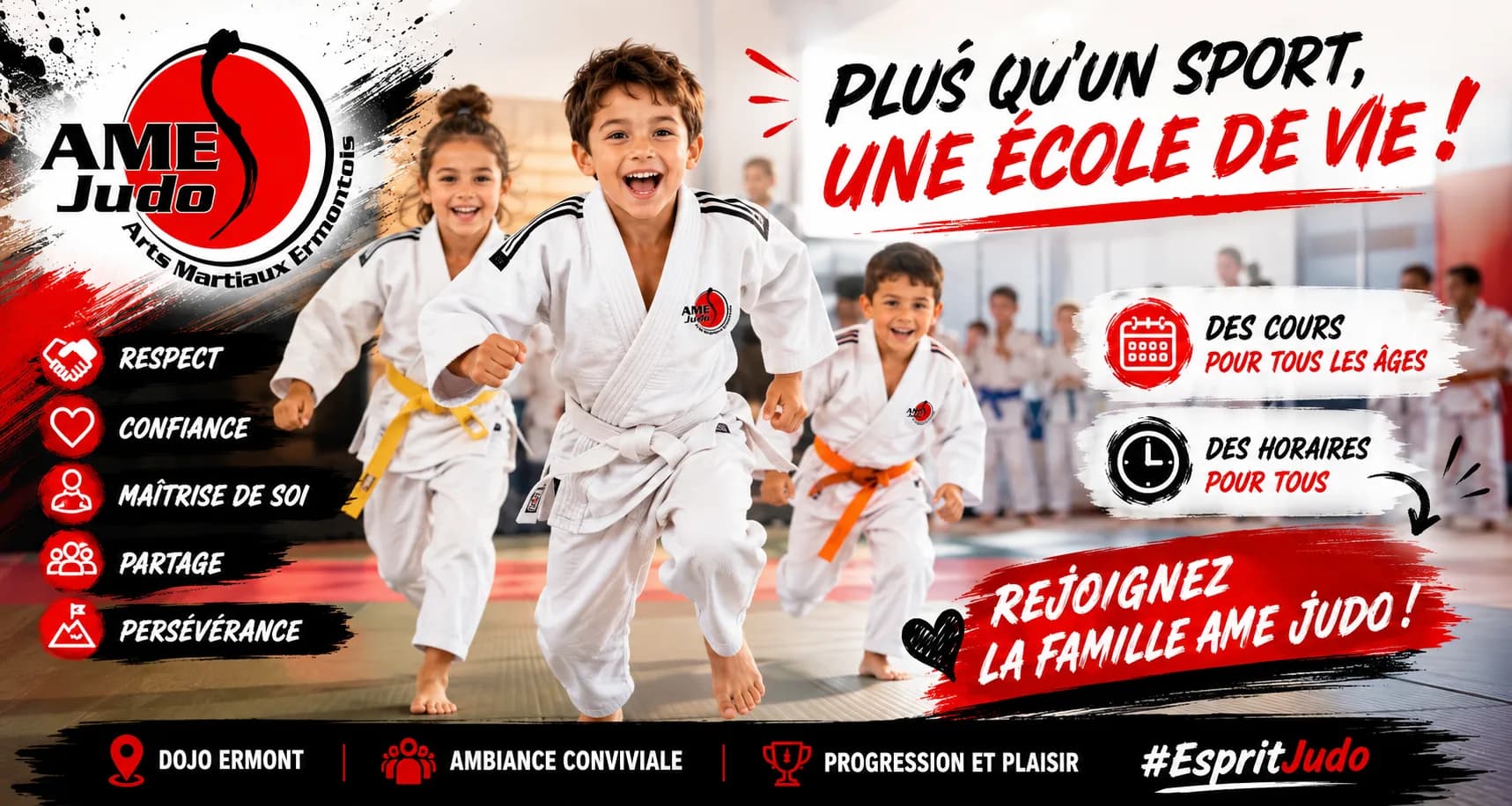 Saison 2026-2027 : les inscriptions sont ouvertes à l'AME Judo Ermont !